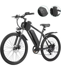 Electric Bike 26" Fat Tire Electric Bike for Adult, 25mph Peak 750W 48V 10.4Ah Removable Lithium-Ion Battery Electric Mountain Bike, 3H Fast Charge, L