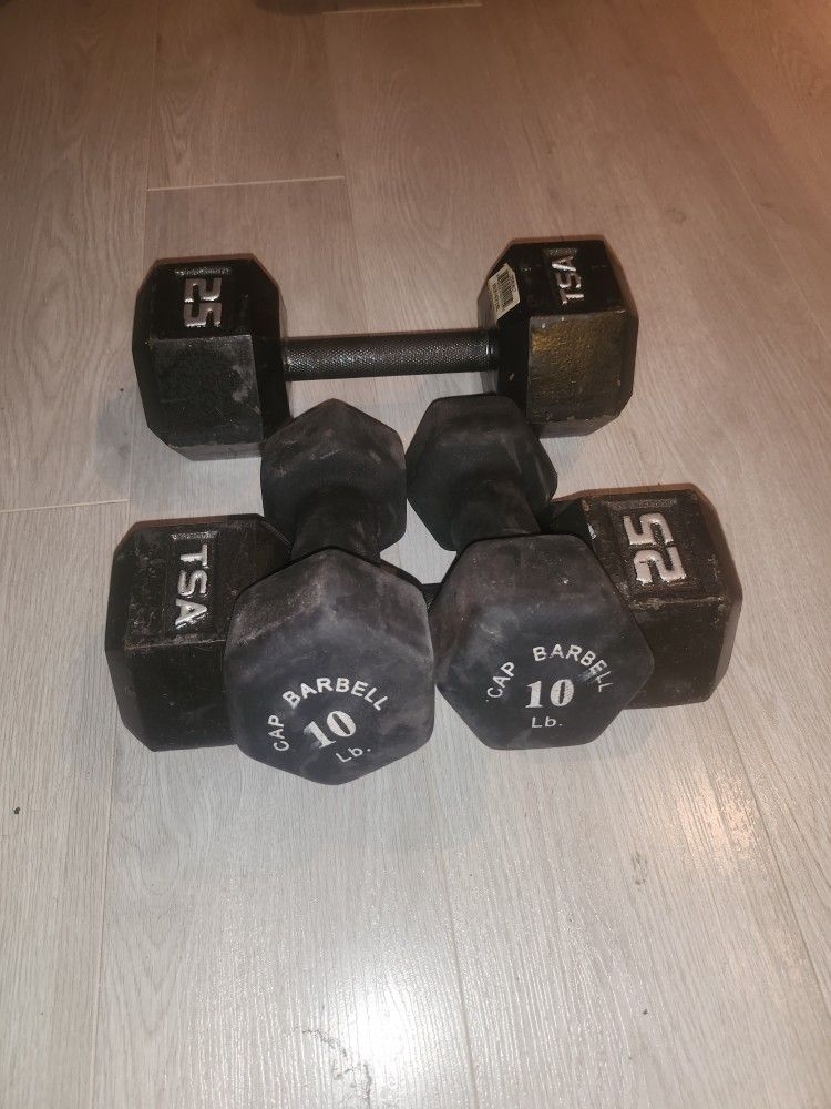 25 & 10 Ib Dumbbells