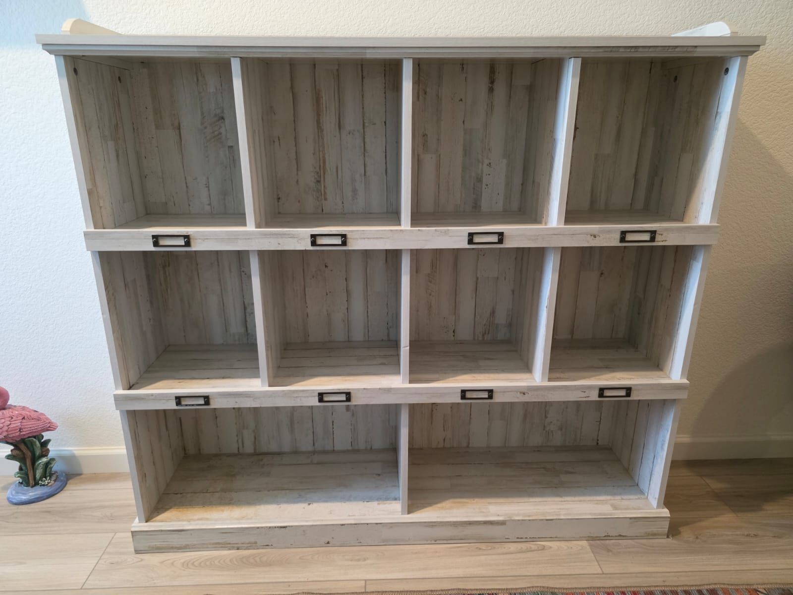 White Plank Finish Bookcase Unit