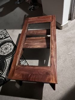 Wooden Coffee Table Glass Top $80