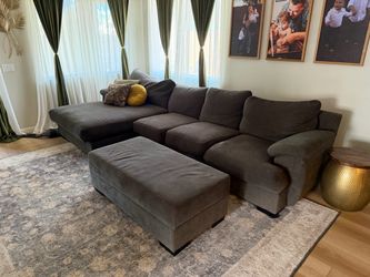 Large Sofa with Chaise Lounger and Storage