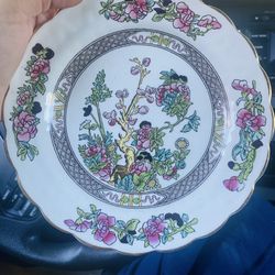India Tree Hand Painted 5” Plates, Vintage Circa 1809