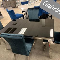 $49 Down Payment 5 Pcs Dining Room Set Table and 4 Chairs Carone
