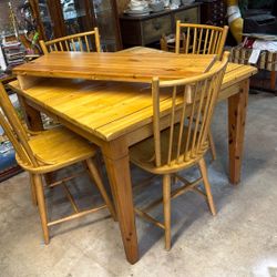Pine Wood Table And Chairs 