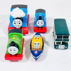 Thomas the Train & Friends Lot of 5 Figures Boat Bus Metal Plastic Railway 