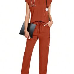 V-neck women’s Scrub W/ Free Head Scrub 