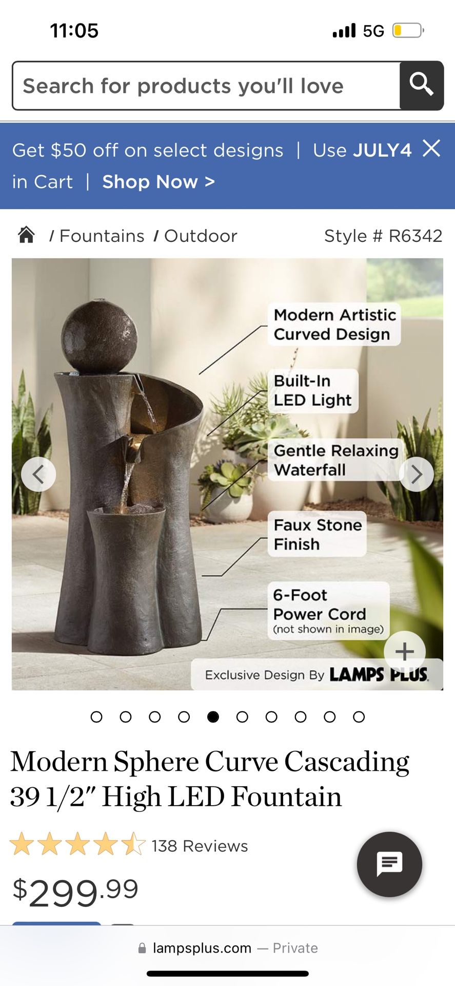 Outdoor Water Fountain
