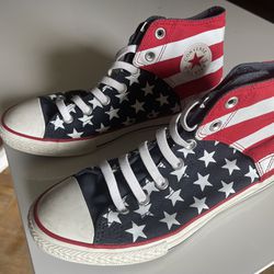Converse All Star USA Flag Shoes High Top Red Women's Size 6 Sneakers