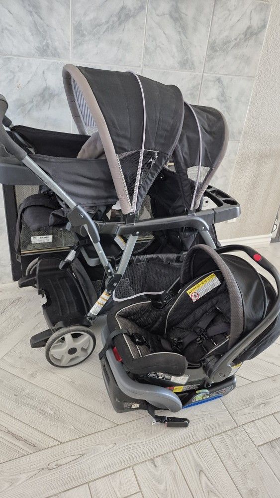 Double Stroller And Car Seat