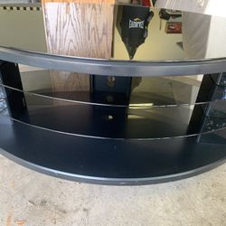 TV Stand With Glass Top And Two Glass Shelves Bush Furniture