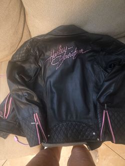 Limited edition leather writing Harley-Davidson coat