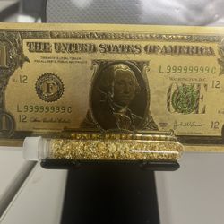 Gold Leaf $1.00 w/ gold flakes ( novelty) items