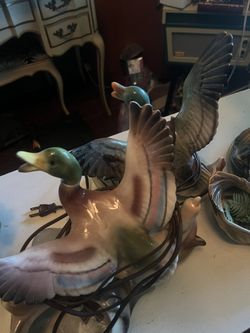 Mid Century TV Lamps Atomic Age Duck 