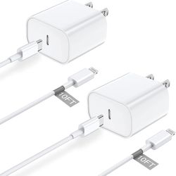 iPhone 12 11 13 Fast Charger,Apple MFi Certified 2Pack 20W USB C Wall Charger Power Block Plug with 10FT Long Type-C to Lightning Fast Charging Data S