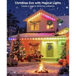 Permanent Outdoor Lights for House, 100FT with 60 RGBCW LEDs for Christmas, Daily and Holiday Lighting, Eave Lights for Outdoor Decorations, IP67 Wate