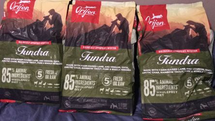 Pet Dog Food Tundra Set 3 Bags 23.5 lbs each