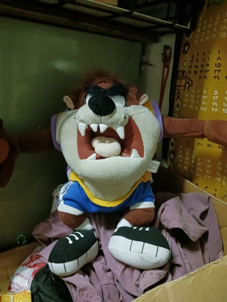 Vintage Collectible 2001 Looney Tunes Taz Tazmanian Devil  Bad Boy 12" Plushie Toy Rare