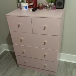 Bonnlo Modern Dresser Chest with 5-Drawer Storage - & MDF Nightstand Organizer Suitable for Bedroom, Compact Space-Saving Cabinet with Smooth Sliding 