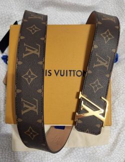 Authentic LOUIS VUITTON Belt Brown Monogram GOLD LV for Sale in