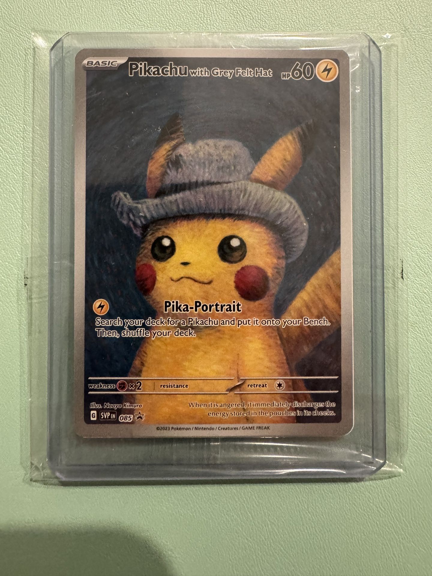 Pikachu with Grey Felt Hat Pokemon Van Gogh SVP EN-SV 085