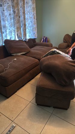 Brown couches