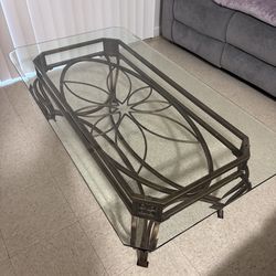 Glass coffee table