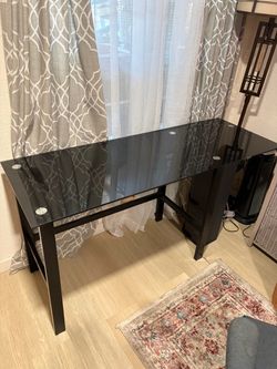 black glass desk