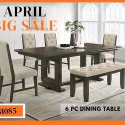 6 PC DINING TABLE 