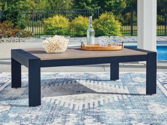 East Beach Navy Blue/Driftwood Rectangular Cocktail Table