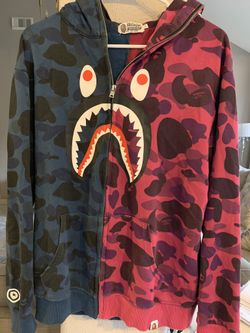 Bape Shark Blue and Pink Cross Camo Full Zip Jacket