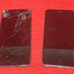 2 Shattered Apple iPhones  - 7 Plus   6 S Plus 
