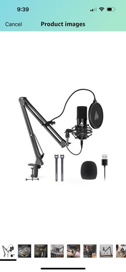 USB Microphone, MAONO 192KHZ/24Bit Plug & Play PC Computer Podcast Condenser Cardioid Metal Mic Kit with Professional Sound Chipset for Recording, Gam
