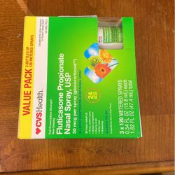 CVS Health Fluticasone Propionate Nasal Spray, USP Value Pack 3 X 120 Metered Sprays 