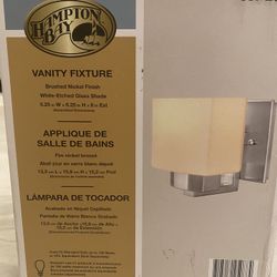 For 2 Items---Vanity Fixture- Brushed Nickel finish -White