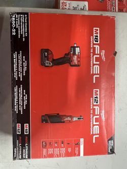 M18 FUEL 18V Cordless Mid Torque 1/2 in. Impact Wrench w/ M12 FUEL 3/8 in. Ratchet & Battery/Charger Combo Kit