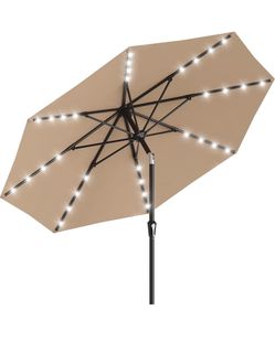 9ft Patio Umbrella with Solar Lights