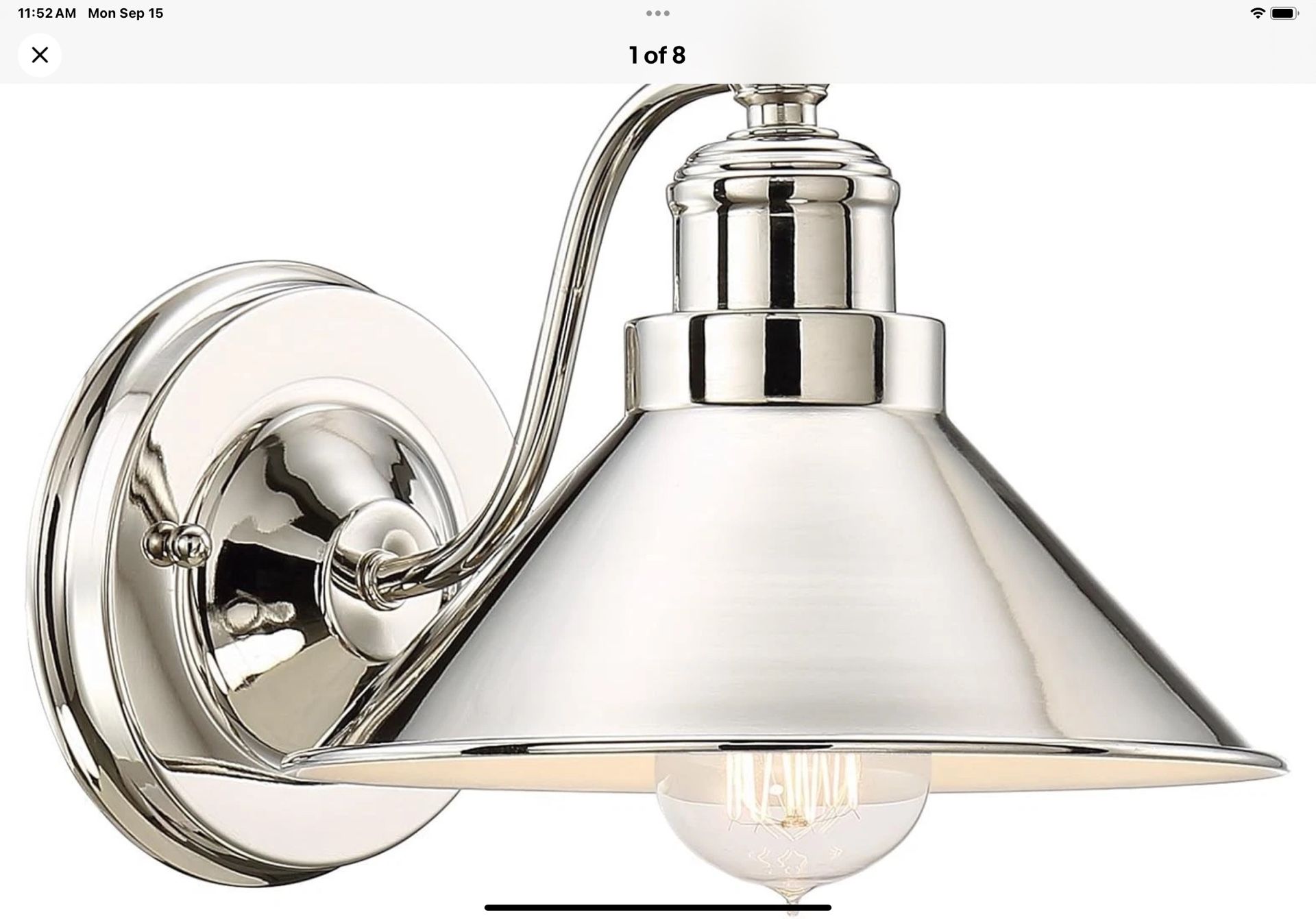 Wall Light Kira Home Welton 8.5" Modern Wall Sconce, Polished Nickel Finish! 1 for $20 or 2 for $35