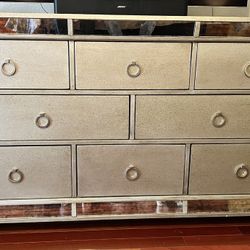 Beautiful Spacious Antiqued Mirror Dresser - Great Condition 