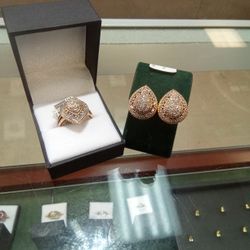 10k Earrings With Diamonds.  10k Ring With Diamonds