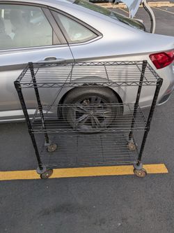 Heavy Duty Rolling Cart Shelf Unit (600 pounds capacity) 3-Tier Wire Shelving Cart with Wheels