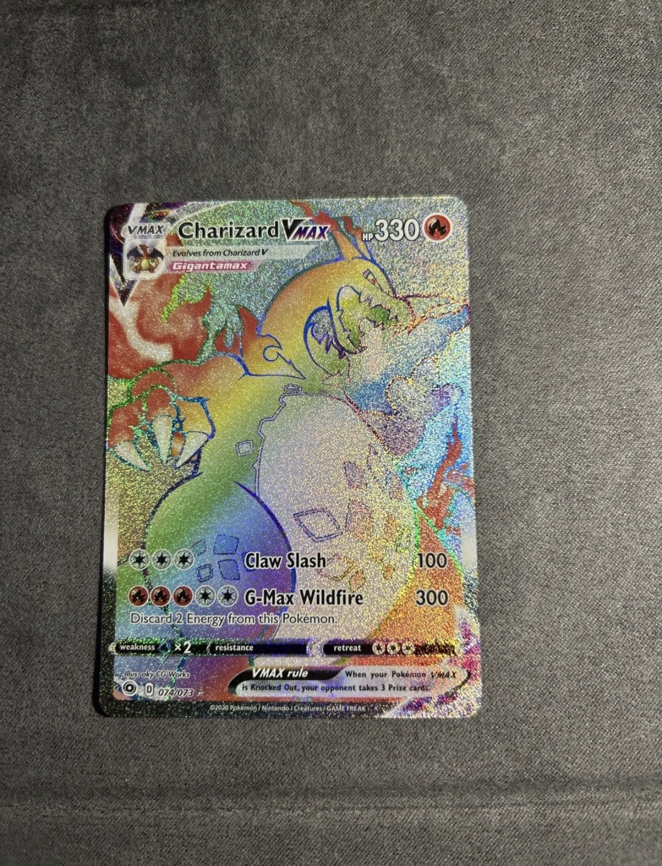 Pokémon TCG Charizard VMAX Champions Path Secret Rare Card 074/073