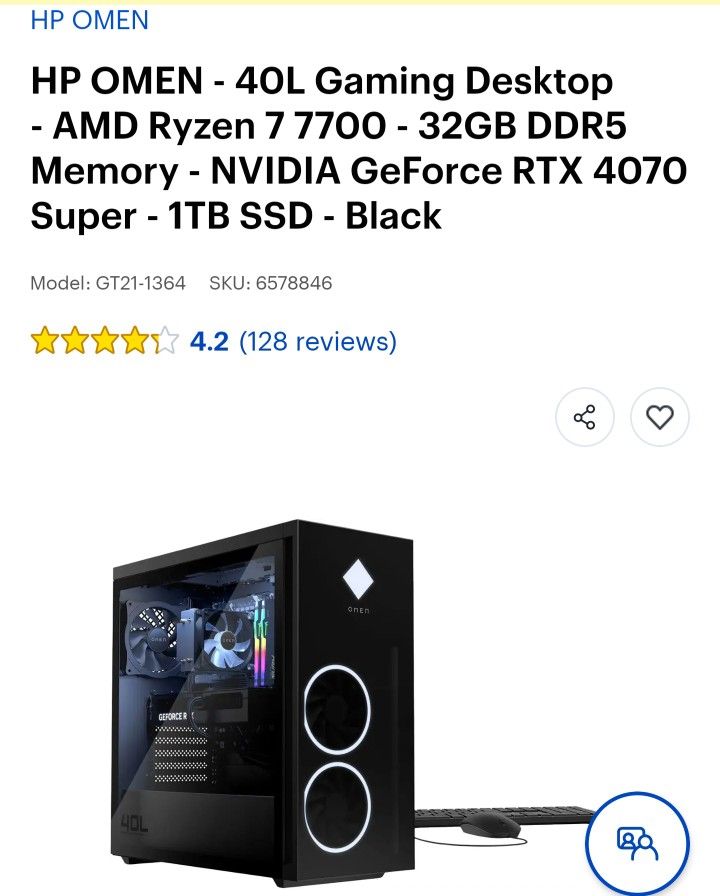 HP OMEN - 40L Gaming Desktop AMD Ryzen 7 7700