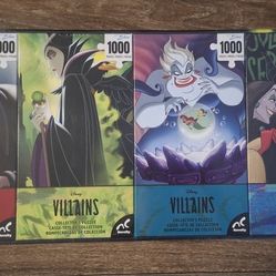 Brand New Disney Villains 4-Pack Puzzle Set (4,000 Pieces Total)