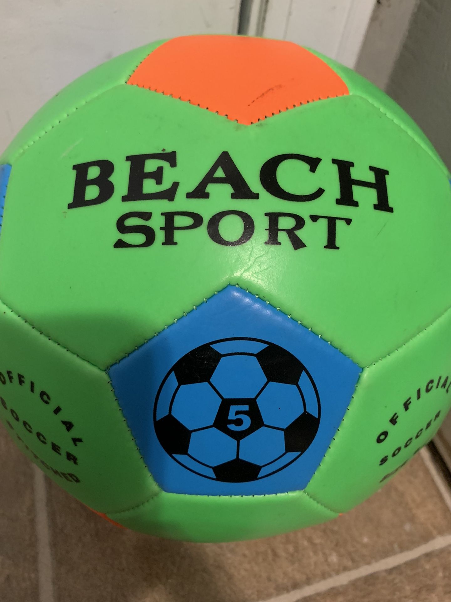 Beach Sport Official Soccer Stitched Ball Size 5 Used Like New