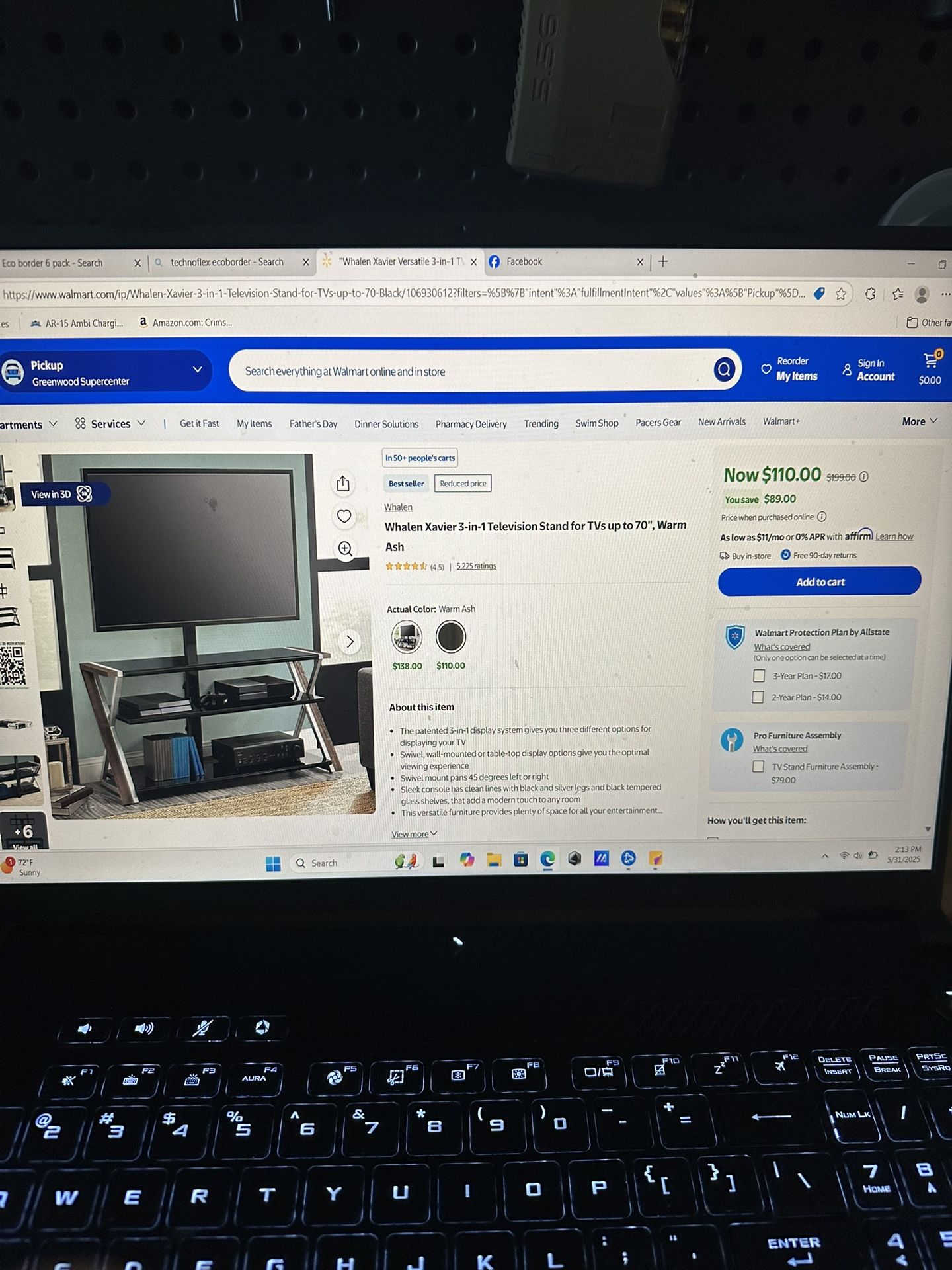 Whalen: Xavier 3-in-1 Tv Stand