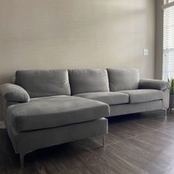 $350 Microsuede Modular Sofa & Chaise Sectional
