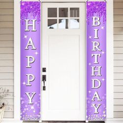 Sweet Sixteen Birthday Decor Purple Sliver & Black 