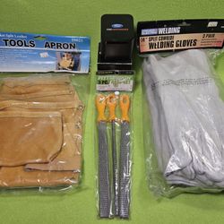 Tool Apron + Welding Gloves + Rasp Set & Ford Bluetooth Speaker 
