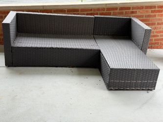 Gray Wicker Outdoor Sectional Sofa
