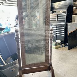 Tall Wood Standing Mirror